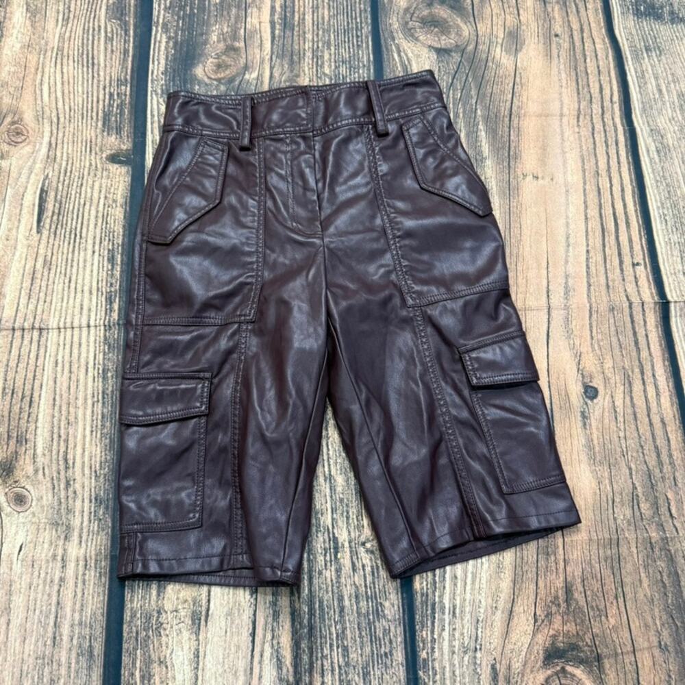 Derek Lam 10 Crosby Women's Burgundy Cargo‎ Shorts Size 4 Multi-Pocket